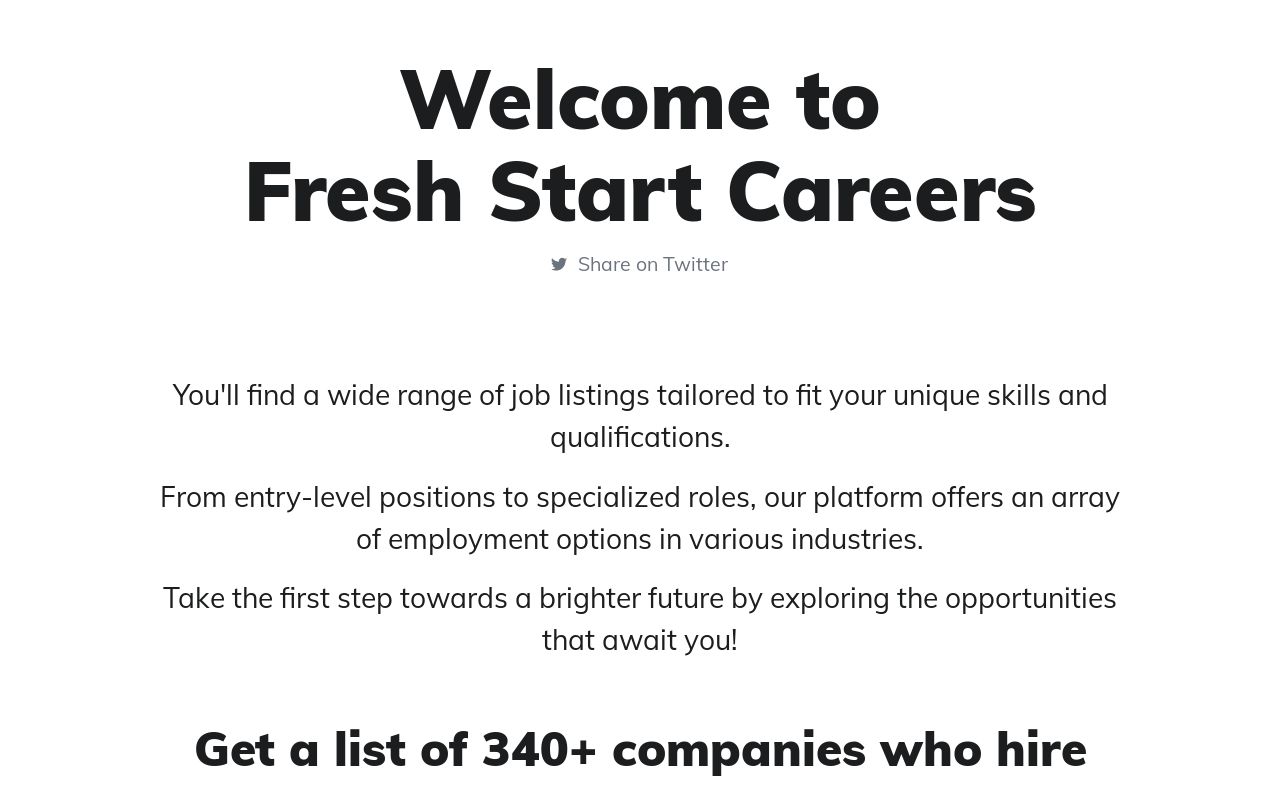 Fresh Start Jobs